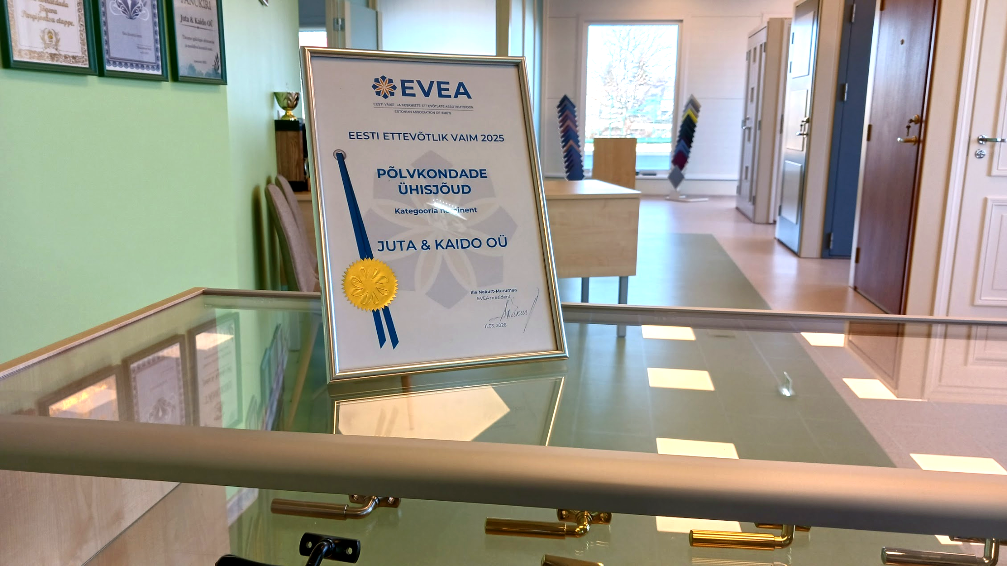 EVEA Eesti Ettevõtlik Vaim 2025 nominendi diplom